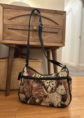 Tapestry Danny K Purse Beverly Hills CA Dogs Made USA Crossbody Boho Grandmacore